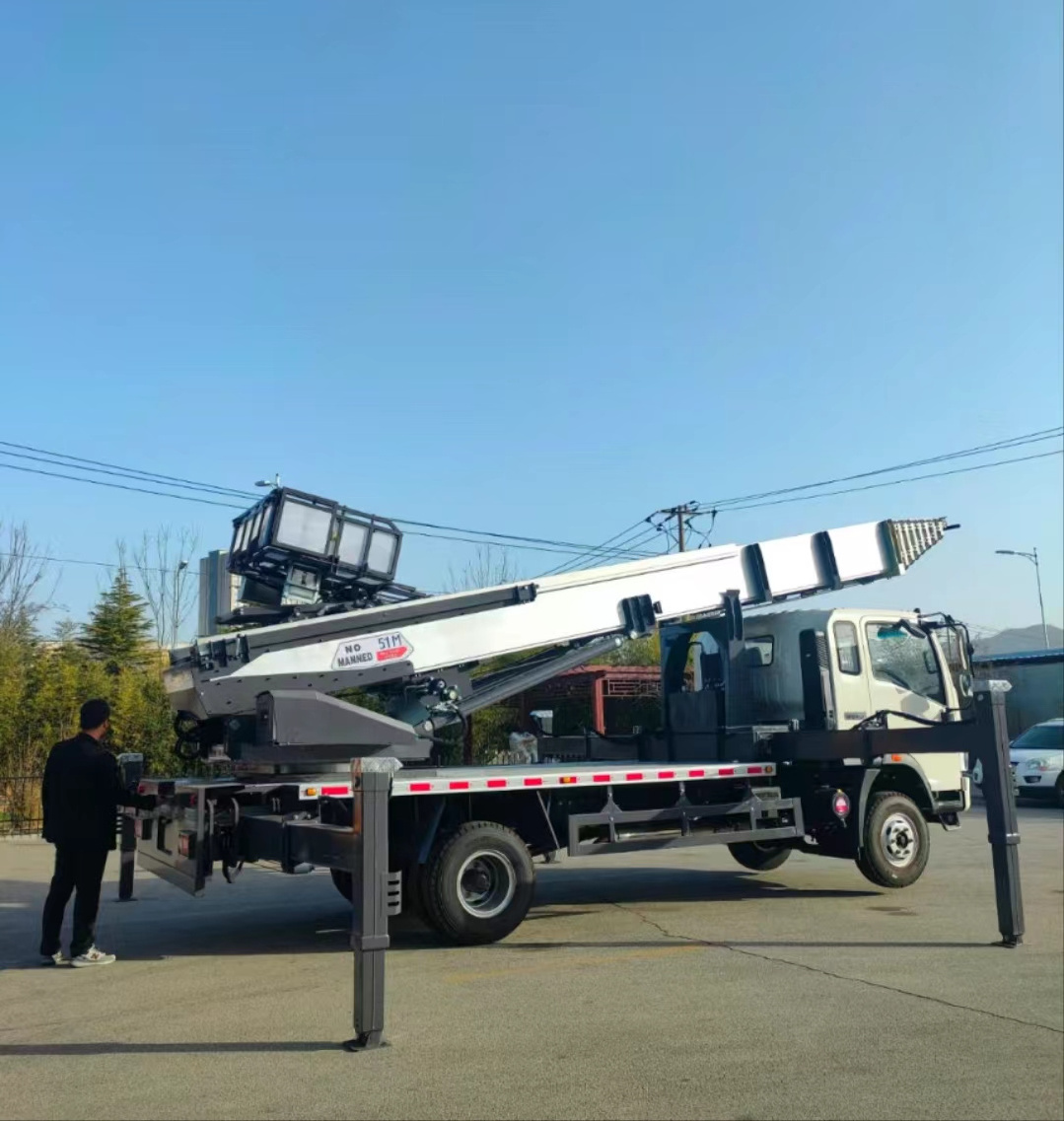 Aerial work platform truck with hydraulic ladder 45m truck installation, maintenance and rescue