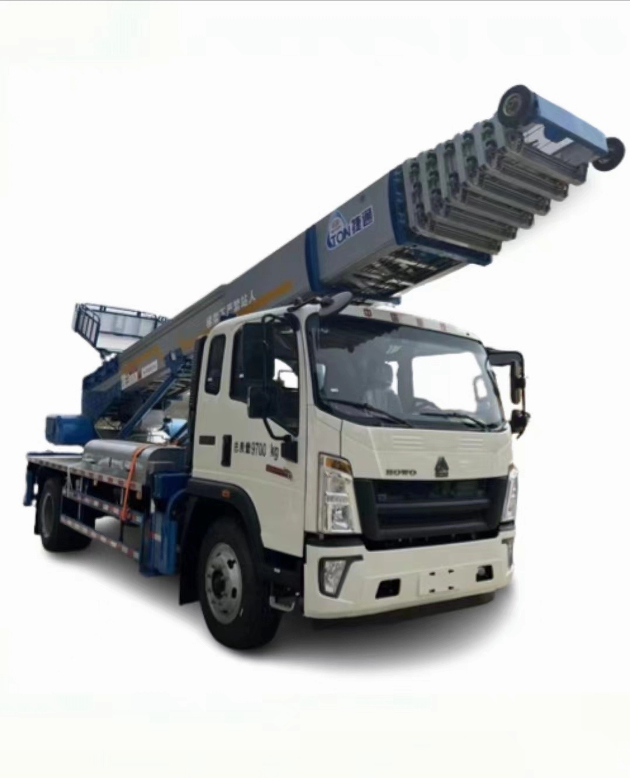 Aerial work platform truck with hydraulic ladder 45m truck installation, maintenance and rescue