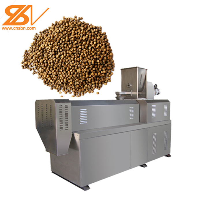 Floating sinking fish feed production double screw extruder machine