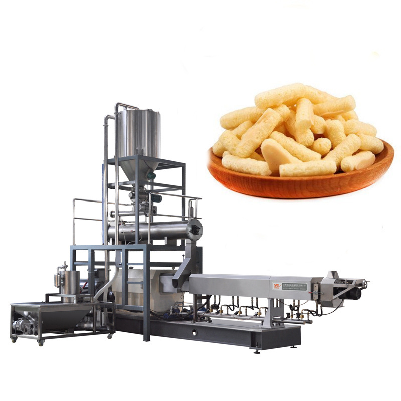 Hot selling Twin screw extruder corn snacks food making machine high quality pop rice cracker machine