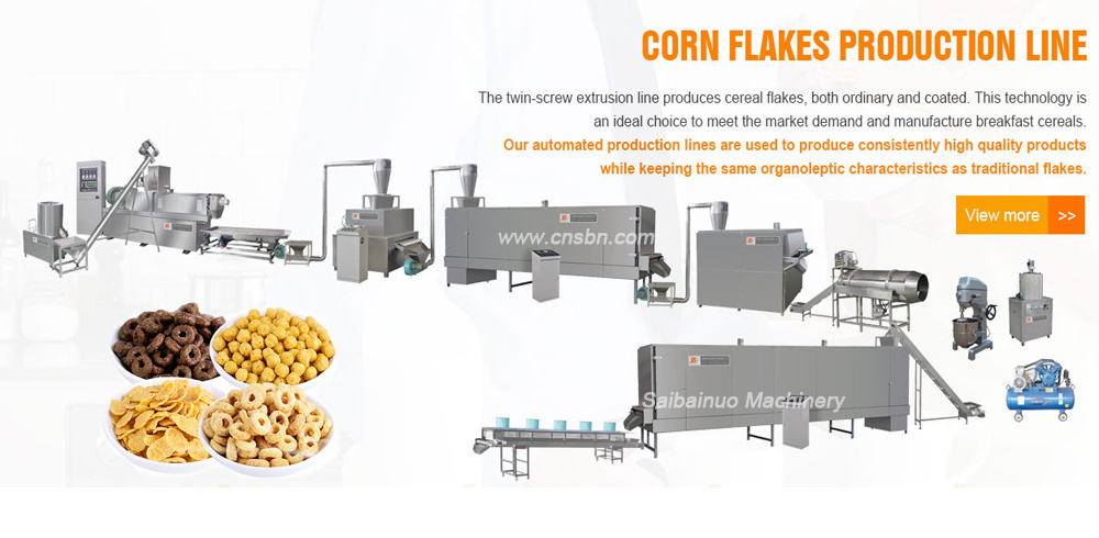 Hot Sale Corn Flakes Making Extruder Processing line Instant Breakfast cereal manufacturing machines Factory Price