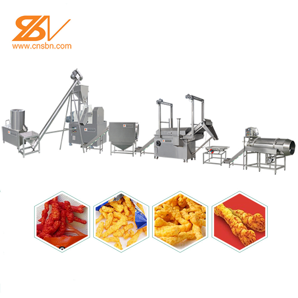 Mini Cheetos Kurkure Nik Naks Puffed Snacks Food Extruder Making Machine full setup Production Line Machinery