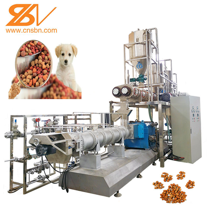 2tph automatic dry kibble pet dog canine cat food fish shrimp aquatic feed making extruder machine production line