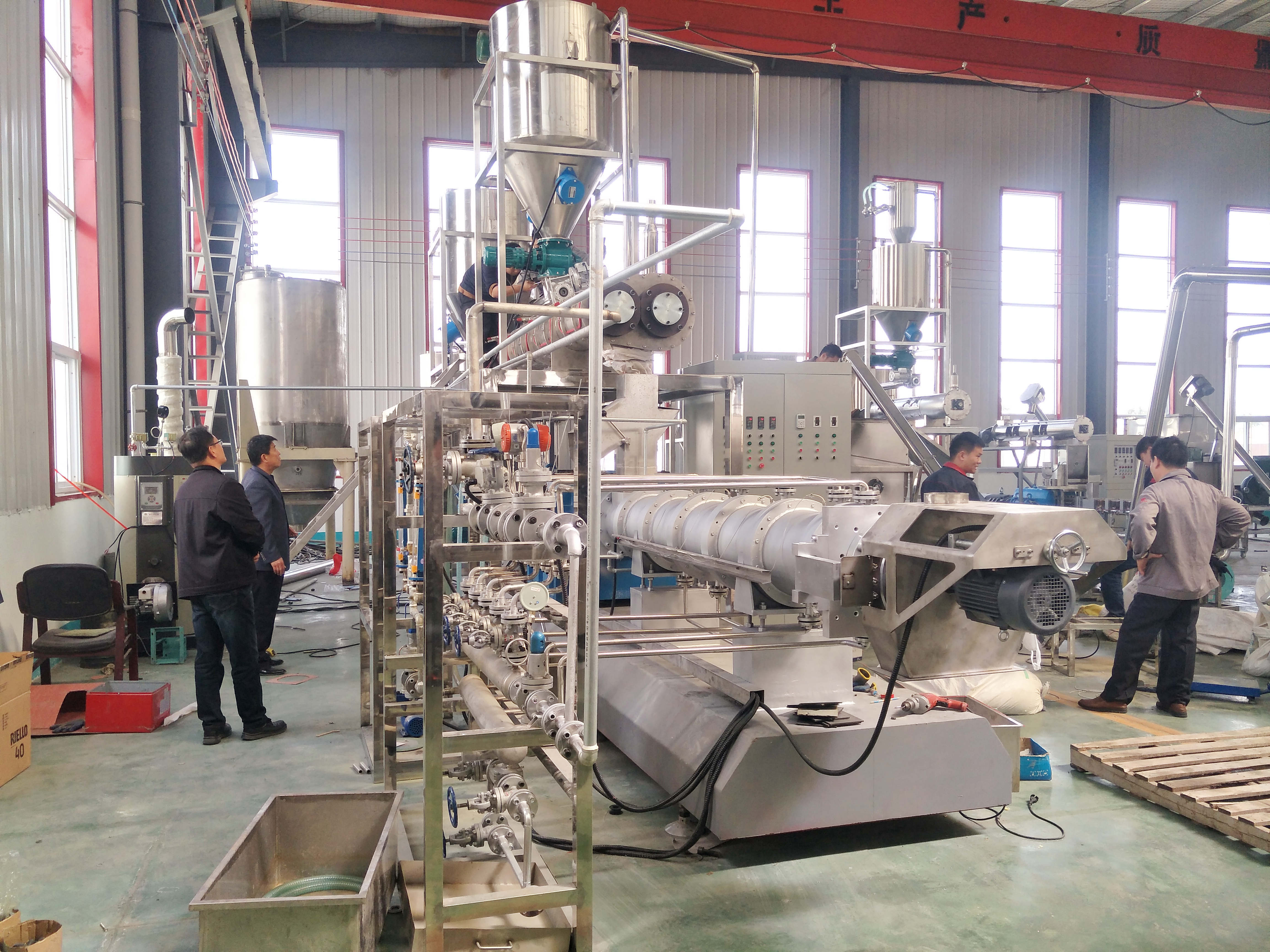 2tph automatic dry kibble pet dog canine cat food fish shrimp aquatic feed making extruder machine production line