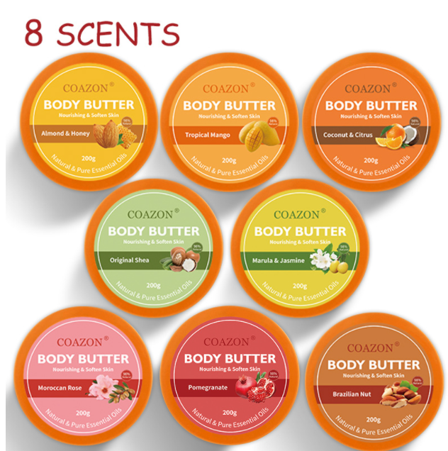 hot sell  8 Fragrance 200g Body Butter Moisturizing Shea Butter Body Lotion