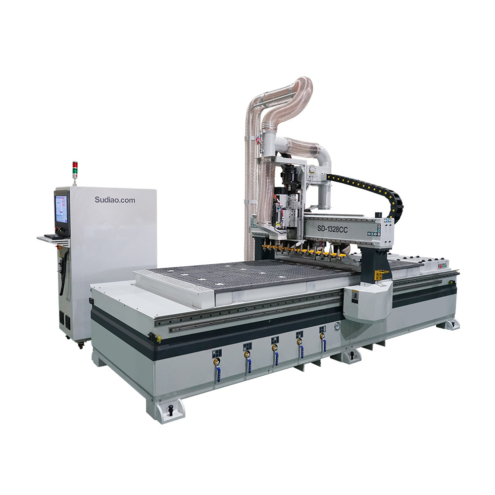 4x8 5x10 Automatic Tool Changer linear  Spindle Atc vacuum table cnc wood cutting machines for Wooden Door MDF Plywood