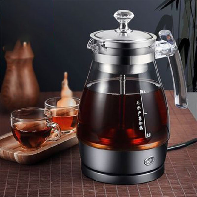 Hote sale 1L steam kettle boilers transparent electric glass tea kettle teapot