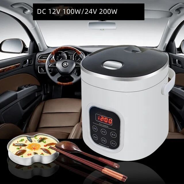 stainless steel inner pot portable 2l multifunction rice cooker for car12v 24v