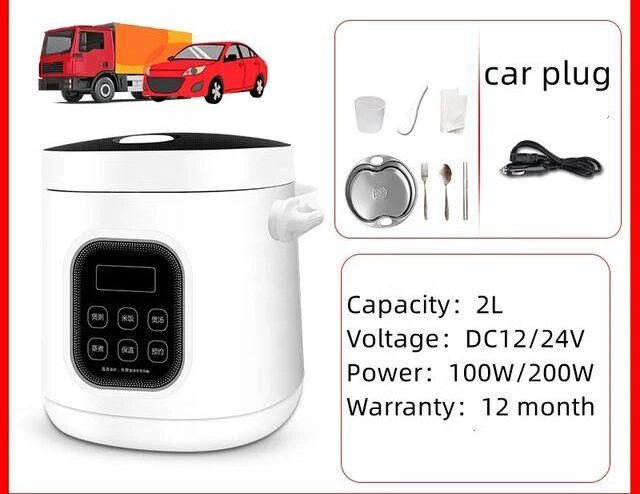 stainless steel inner pot portable 2l multifunction rice cooker for car12v 24v