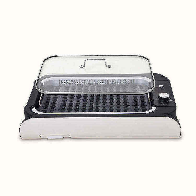 1400W Korean Bbq Hot Pot Pan Skewer Kebab Barbecue Griddle Electric Grill Indoor