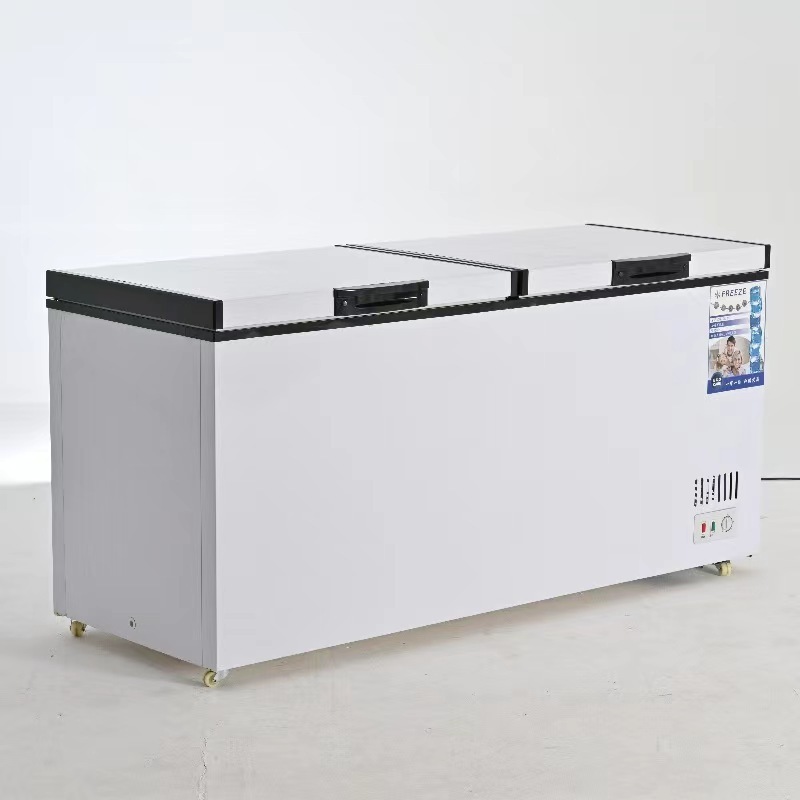 Large capacity copper tube commercial horizontal freezer, ice cream cabinet, quick freezing large freezer