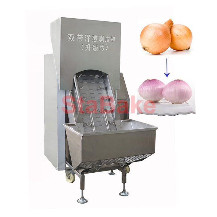 Fully Automatic Commercial Onion Peeling Machine Skin Peeler for Onion Peeling Machine Double Belts Onion Peeler High Efficiency