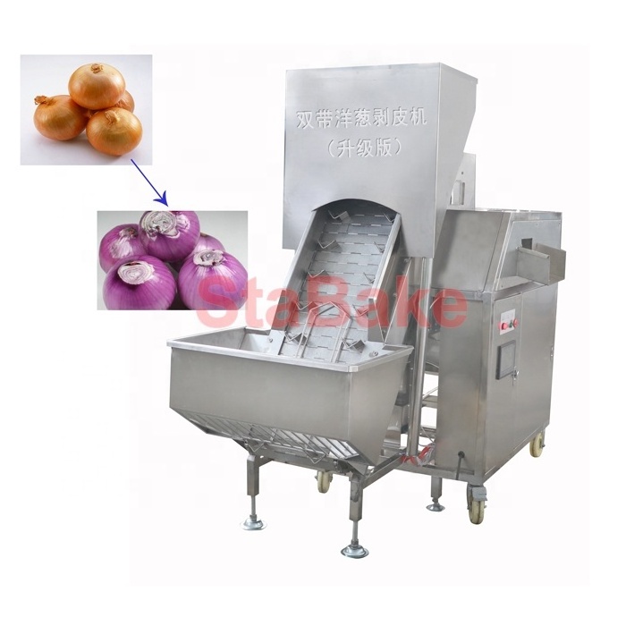 Fully Automatic Commercial Onion Peeling Machine Skin Peeler for Onion Peeling Machine Double Belts Onion Peeler High Efficiency