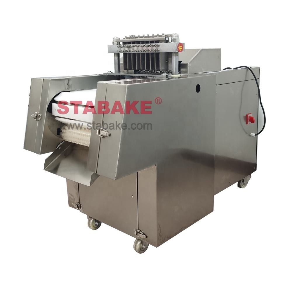 Automatic Chicken and Fish Cutting Machine for Whole Chicken Block Cubes Cutter Fresh Meat Cube Cutting Machine Commercial Usage