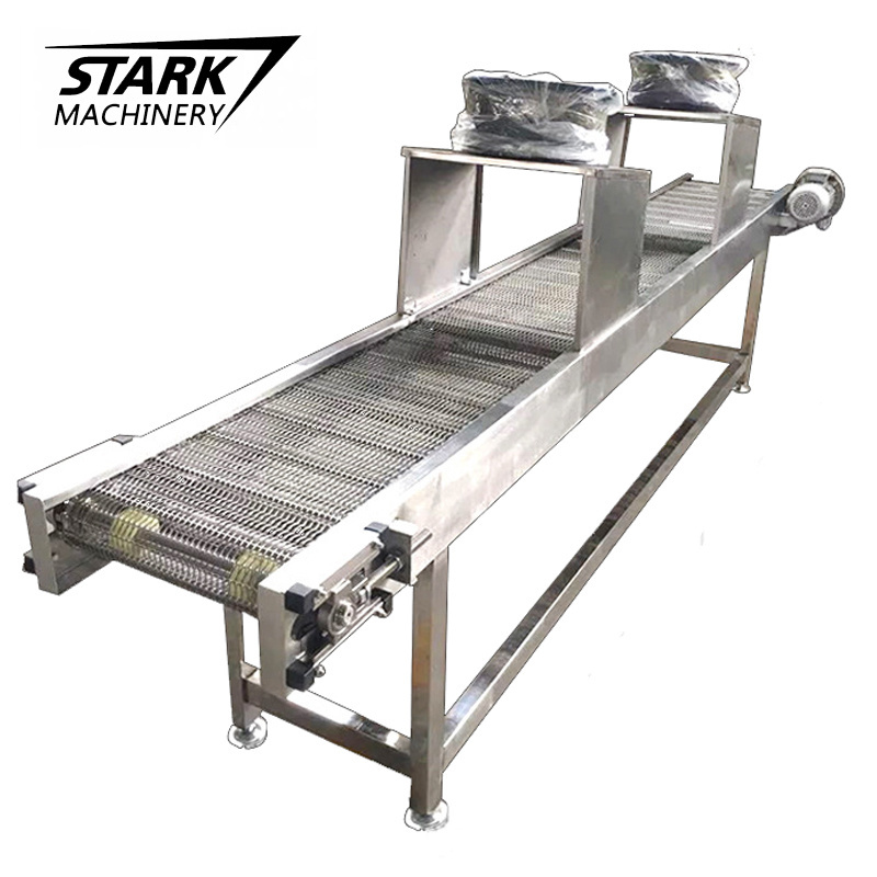 Stainless Steel Cooling Conveyor Machine Stainless Steel Conveyor Mesh Belt with cooling fans