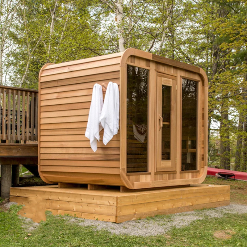 For 10 Person Outdoor Wooden  Sauna Outdoor Sauna Cabin  Red Cedar Outdoor Sauna