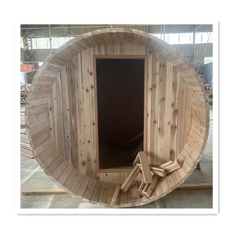 1800*1800mm sauna barrel with porch 4 persons sauna bath wooden room panoramic view barrel sauna