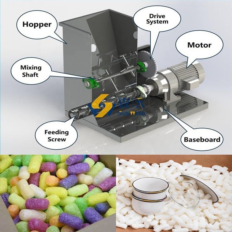 Biodegradable Corn Starch Packing Peanuts Produce Machines Equipment Packaging Stuffing Material Producing Line Plant