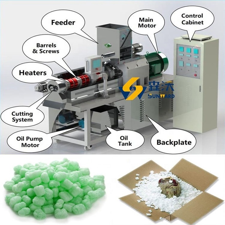 Biodegradable Packing Peanuts Produce Machines Equipment Packaging Filler Cushioning Material Producing Line Plant