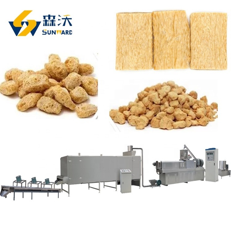 Automatic Automatic Jinan Sunward 500 kg/h big capacity Soya chunks extruder Textured vegetable protein tsp-03 tsp fertilizer price