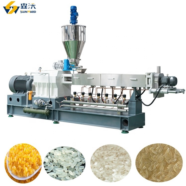 Automatic TSE78 TSE75 TSE95 600 kg/h 800 kg/h 1000kg/h output parboiled rice machines extruder FRK line machines