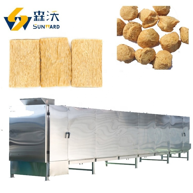 Sunward Jinan Sunward China Double Screw Extruder Textured Soya Bean Chunks Protein Meat Making Machine