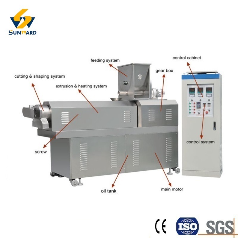 Double-screw Fish Sinking Food High Quality Puffing Making Machine Extruder and Drying Equipment