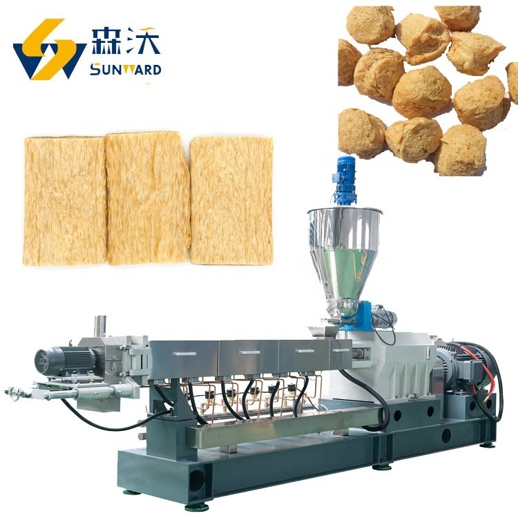 2024 Sunward updated 2023 most popular textured soy protein making machine soya chunks plant extruder