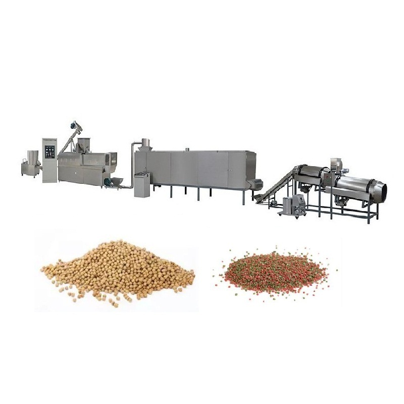 Double-screw Fish Sinking Food High Quality Puffing Making Machine Extruder and Drying Equipment