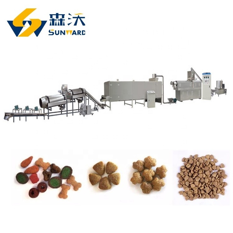 Production line dry wet pet pellet processing automatic dog food making machine extruder extrusion small kibble dog food machine