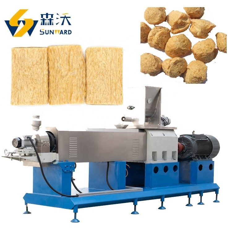 Automatic Automatic Jinan Sunward 500 kg/h big capacity Soya chunks extruder Textured vegetable protein tsp-03 tsp fertilizer price