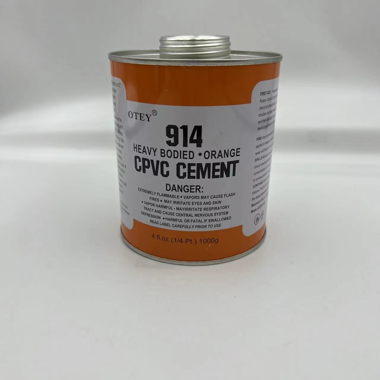 Very Fast Dry Low-VOC 914 Clear Grey pvc Pipe Glue Cement  with Brush Super Glue for Tube Industrial Building Adhesive