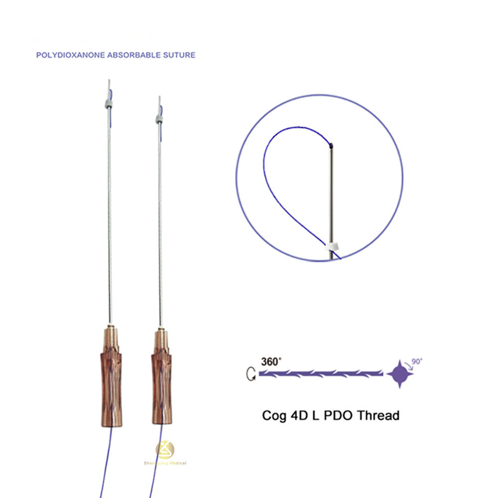 Minerva thread V line face lifting korea PDO/PCL/PLLA threads absorbable suture 4D cog mono pdo thread