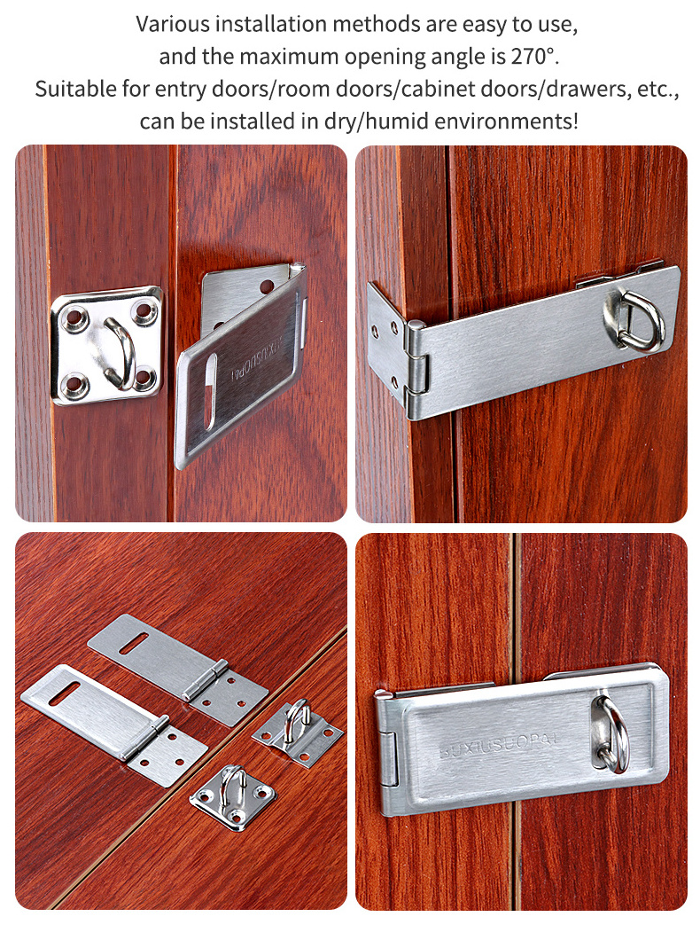 Jinnate Stainless Steel Lock Catch Door Cylinder Lock Finger Print Door Lock Padlock Clasp