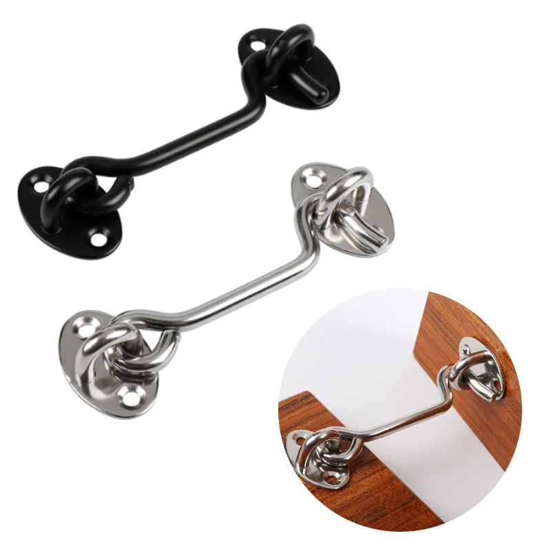 Barn Door Lock Hook and Eye Latch Heavy Duty Stainless Steel Hook Lock Latch for Doors