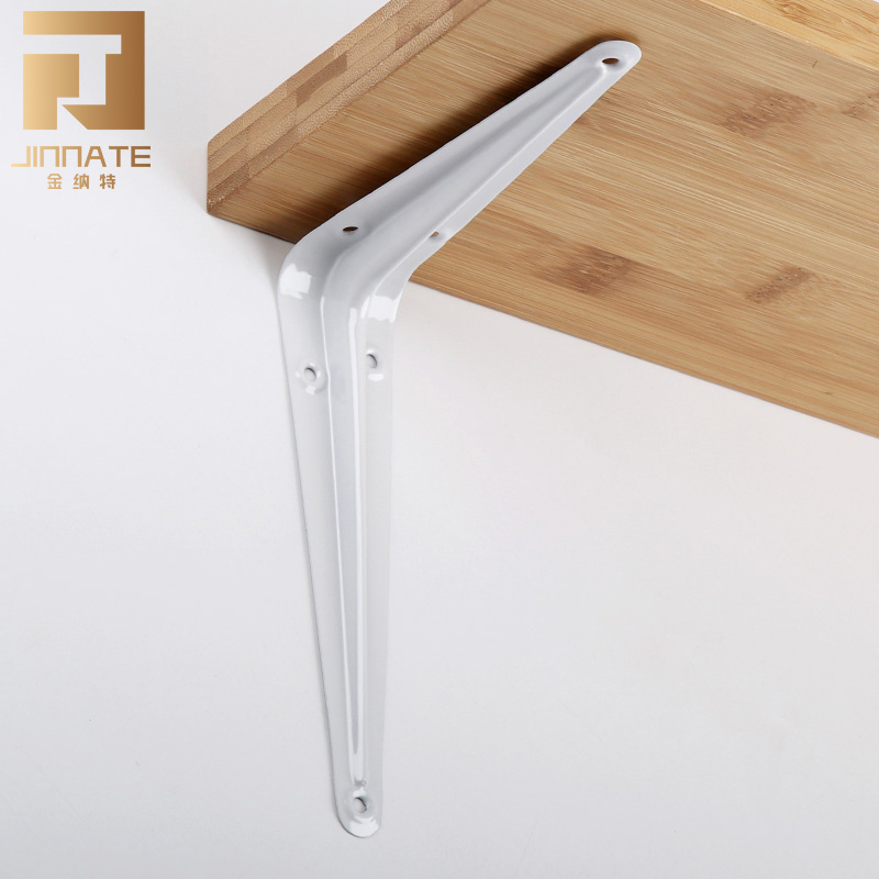 Furniture hardware White Industrial hanging wall bracket  Iron L Bracket for Wood Shelves