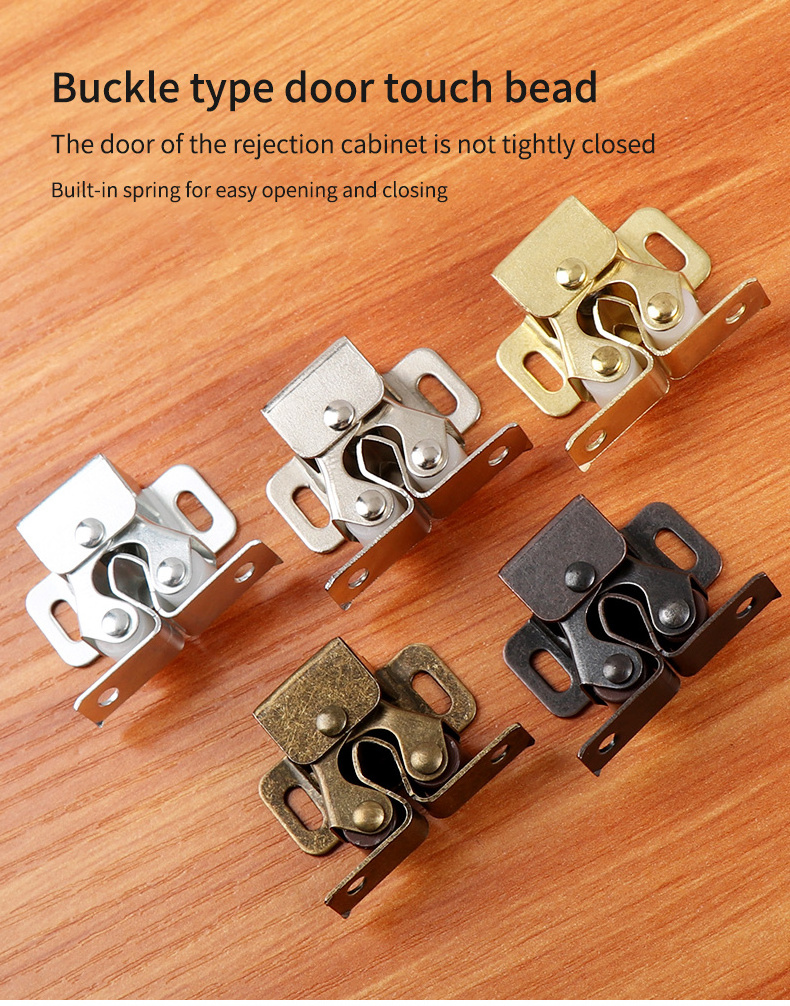 Double Roller Catches/cabinet Door Drawer Magnetic Catch/door Stopper With Screw Chrome Copper/metal Locker Door Stop