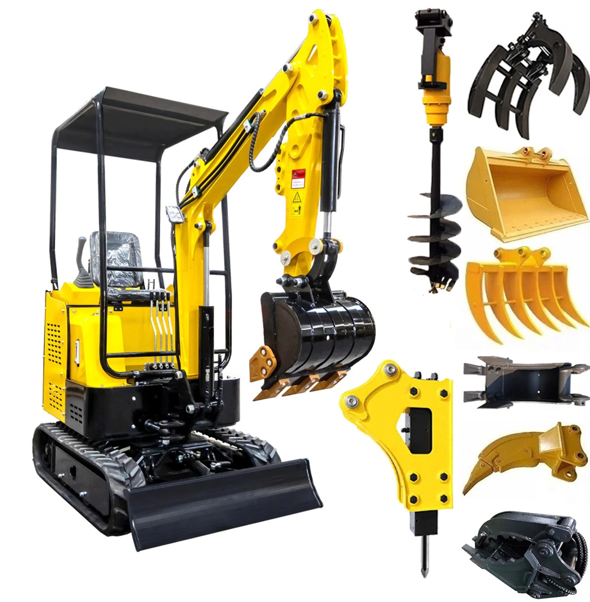 TX-15 Mini Hydraulic Crawler Small Size 1.5 ton Wheel Construction Backhoe Garden Household Farm Greenhouse Excavator