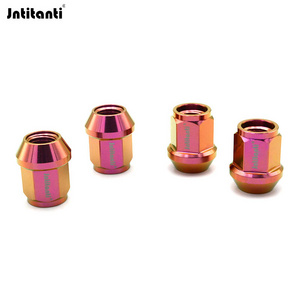 Jntitanti cone seat purple full hexagon open end Gr.5 titanium lug nut M12*27mm for Toyoto Mazda Honda Acura Scion Lexus