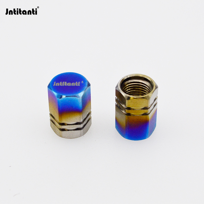 Jntitanti high quality Custom color Gr.5 titanium wheel 4 pcs tire valve stem caps