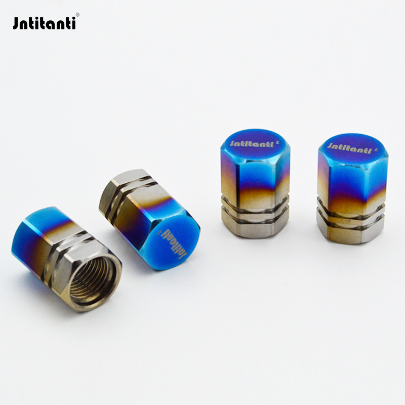 Jntitanti high quality Custom color Gr.5 titanium wheel 4 pcs tire valve stem caps