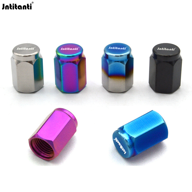 Jntitanti high quality Custom color Gr.5 titanium wheel 4 pcs tire valve stem caps