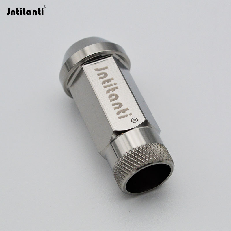 Jntitanti cone seat knurled open end Gr.5 titanium lug nut M12*1.5*48mm for Toyoto Mazda Honda Acura Scion Lexus