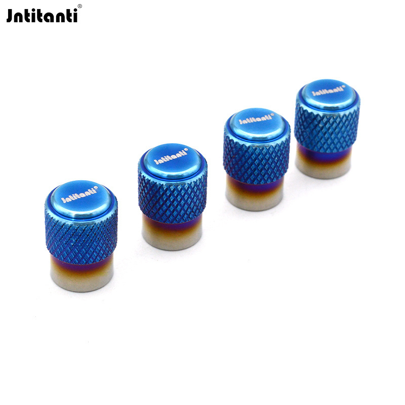 Knurled End Gr.5 titanium Alloy Car Tire Valve Caps Wheel Valve Anti-Dust Cover