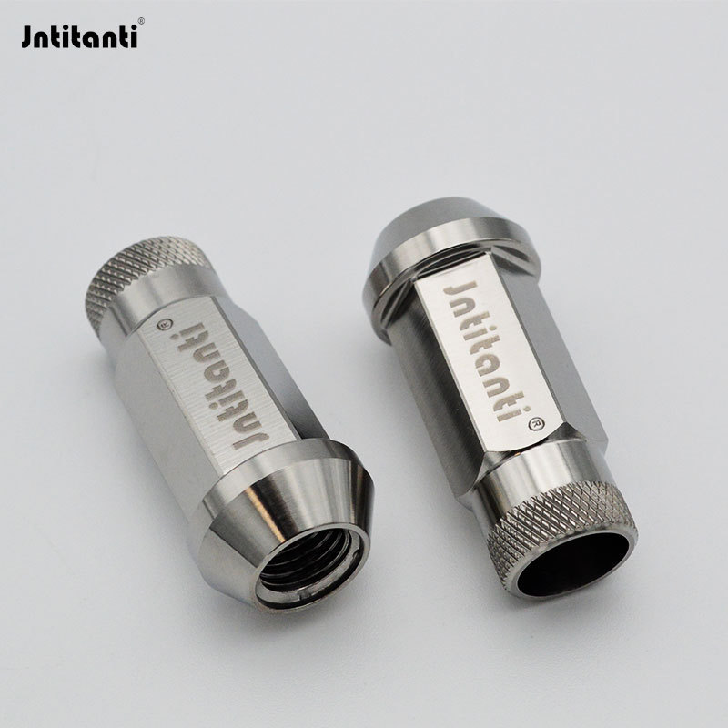 Jntitanti cone seat knurled open end Gr.5 titanium lug nut M12*1.5*48mm for Toyoto Mazda Honda Acura Scion Lexus