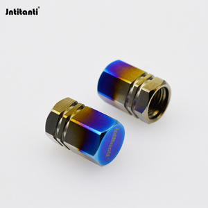 Jntitanti high quality Custom color Gr.5 titanium wheel 4pcs tire valve stem caps