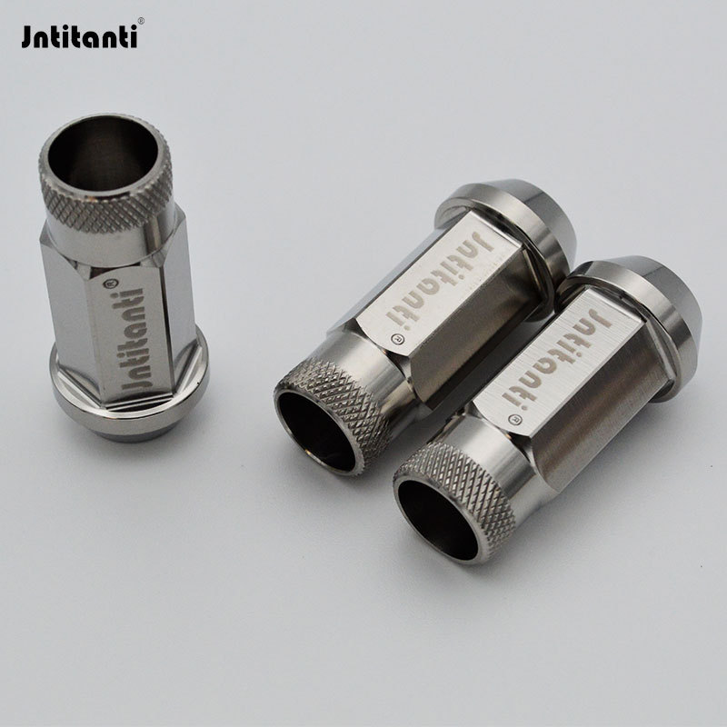 Jntitanti cone seat knurled open end Gr.5 titanium lug nut M12*1.5*48mm for Toyoto Mazda Honda Acura Scion Lexus