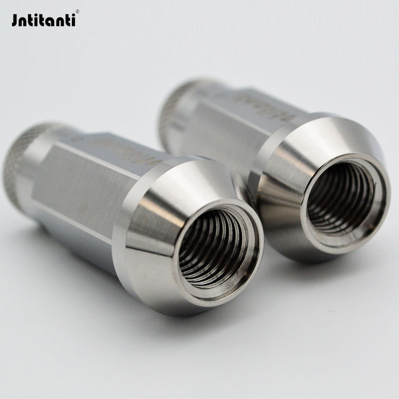 Jntitanti cone seat knurled open end Gr.5 titanium lug nut M12*1.5*48mm for Toyoto Mazda Honda Acura Scion Lexus