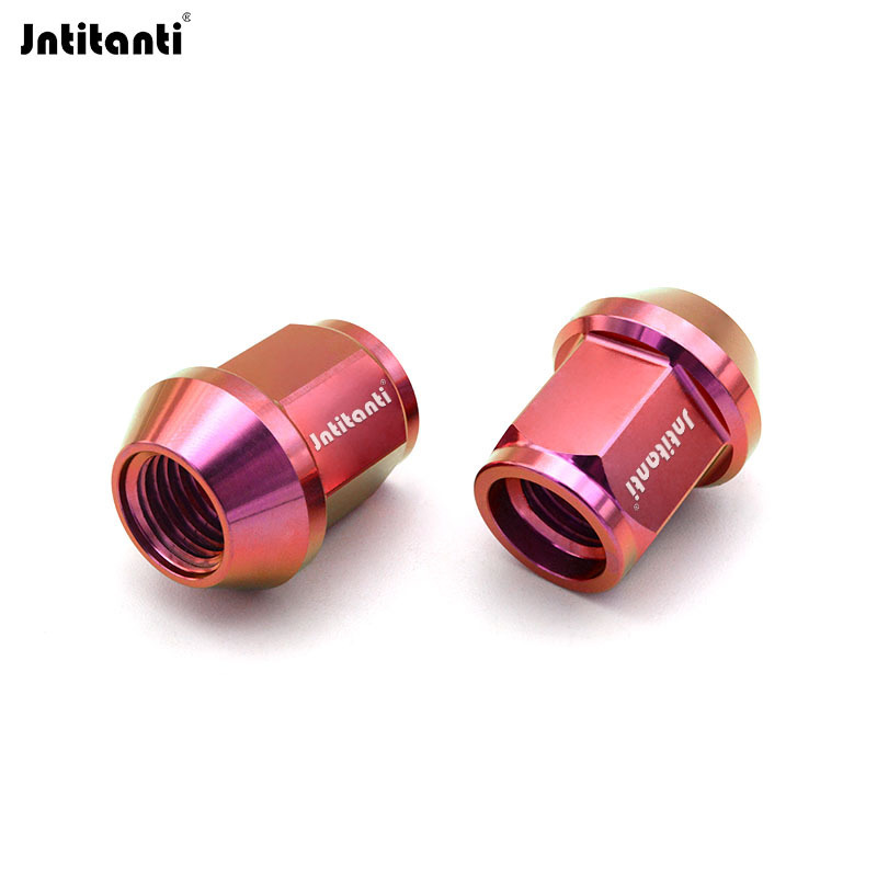 Jntitanti cone seat purple full hexagon open end Gr.5 titanium lug nut M12*27mm for Toyoto Mazda Honda Acura Scion Lexus