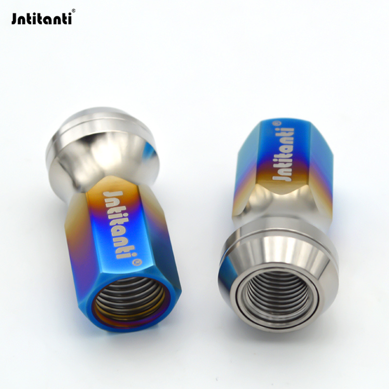 Jntitanti Open End Conical Seat CNC machine Gr.5 titanium Alloy Titanium Automotive Car Wheel Hub Lug Nut Set